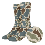 The Blender | Grey Duck Camo Heel Hammock™ Crew Socks - Shinesty