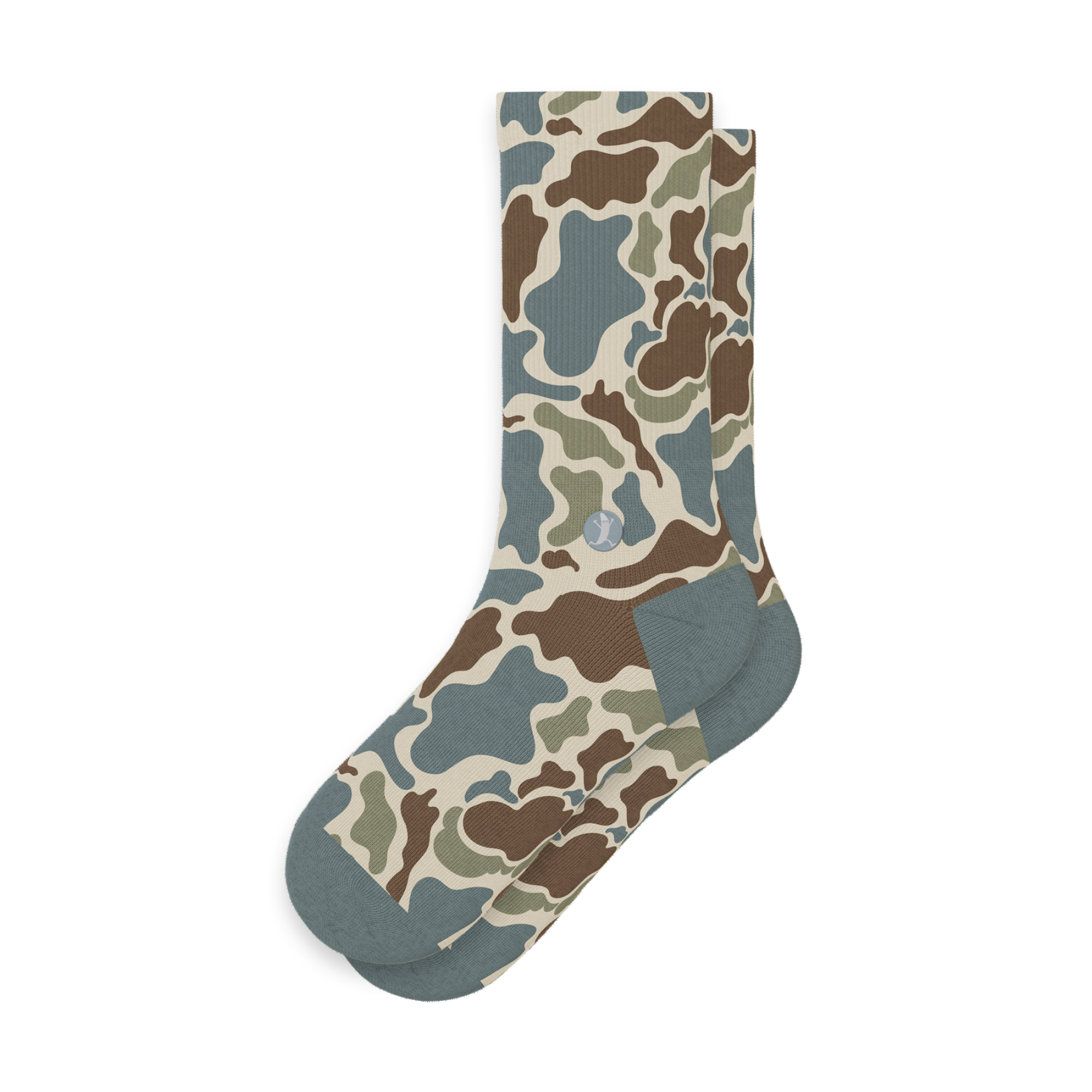 The Blender | Grey Duck Camo Heel Hammock™ Crew Socks - Shinesty