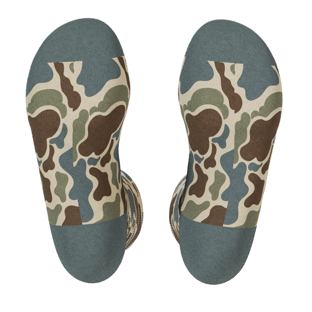 The Blender | Grey Duck Camo Heel Hammock™ Crew Socks - Shinesty