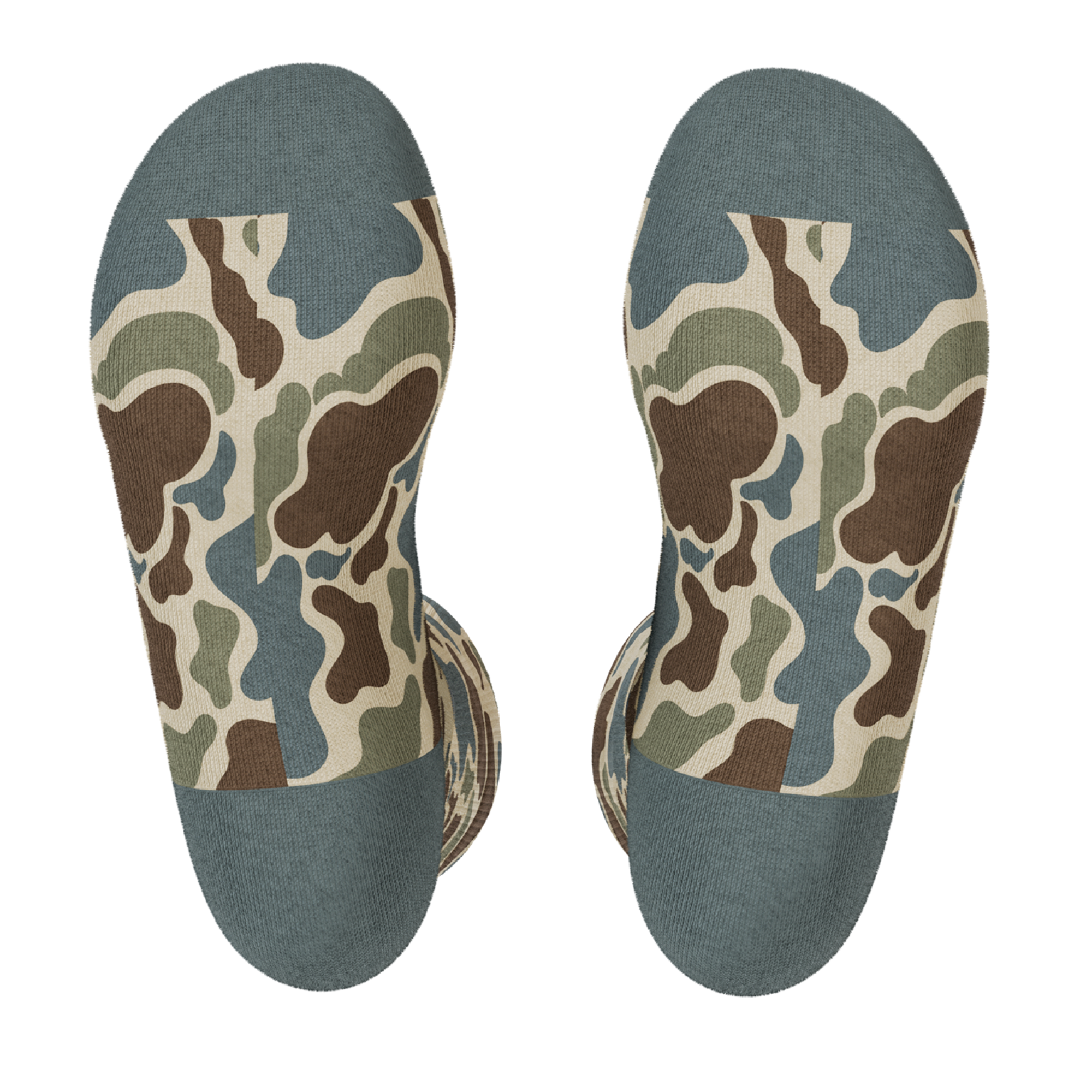 The Blender | Grey Duck Camo Heel Hammock™ Crew Socks - Shinesty