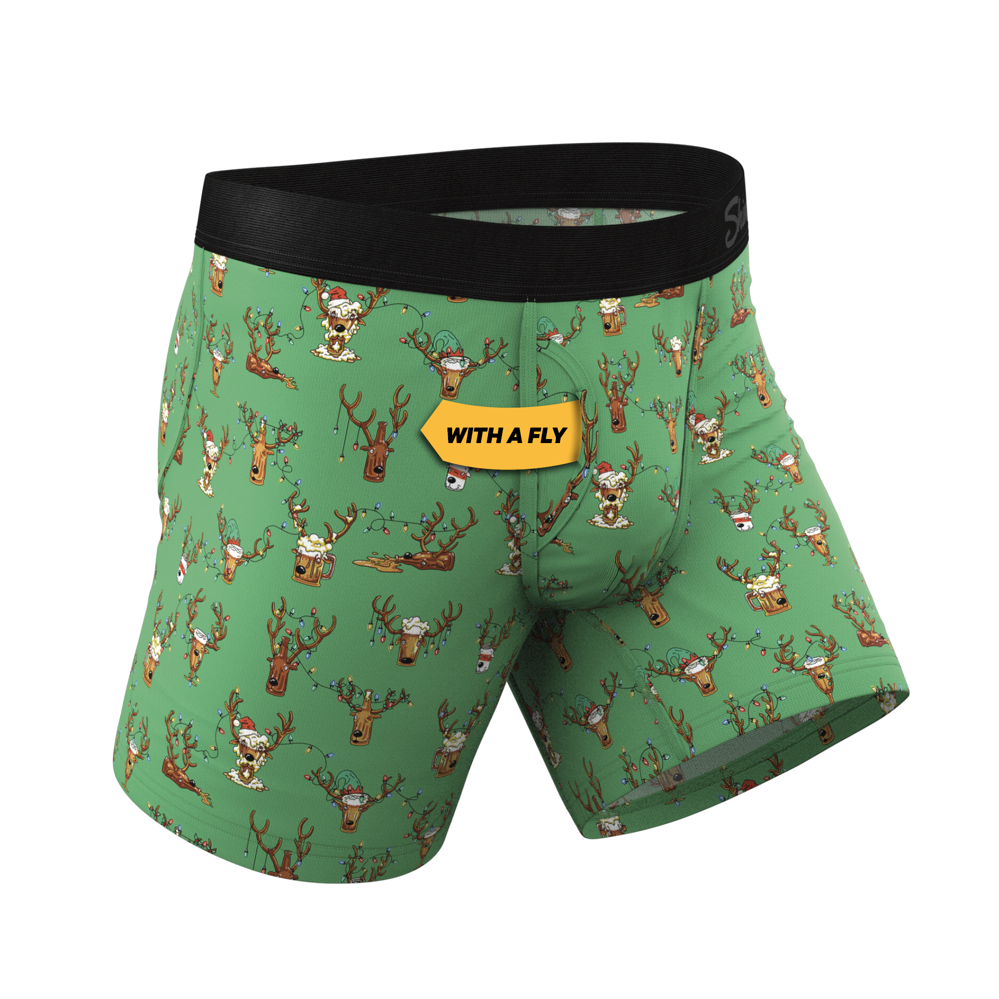The Blitzened | Reindeer Beer Ball Hammock® Pouch Underwear With Fly - Shinesty