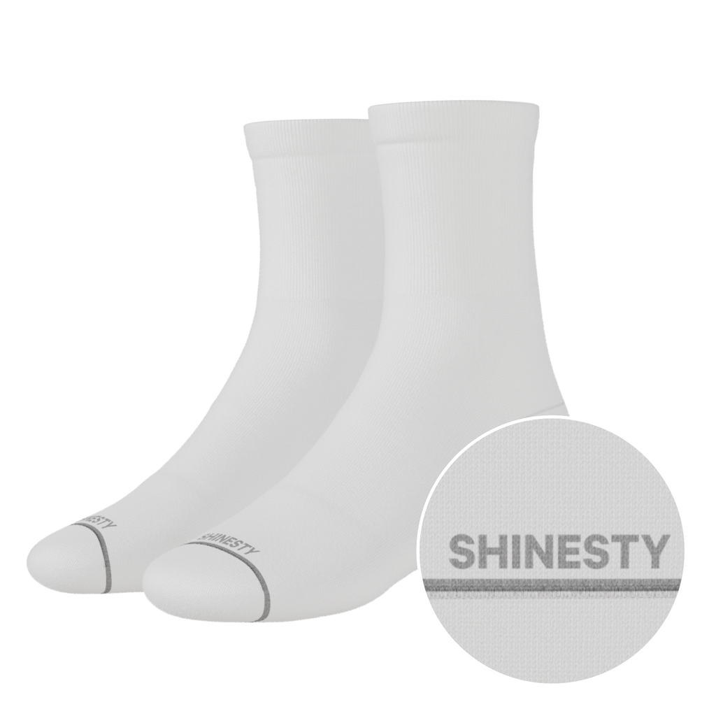 The Blizzard | Plain White Heel Hammock™ Quarter Crew Socks - Shinesty