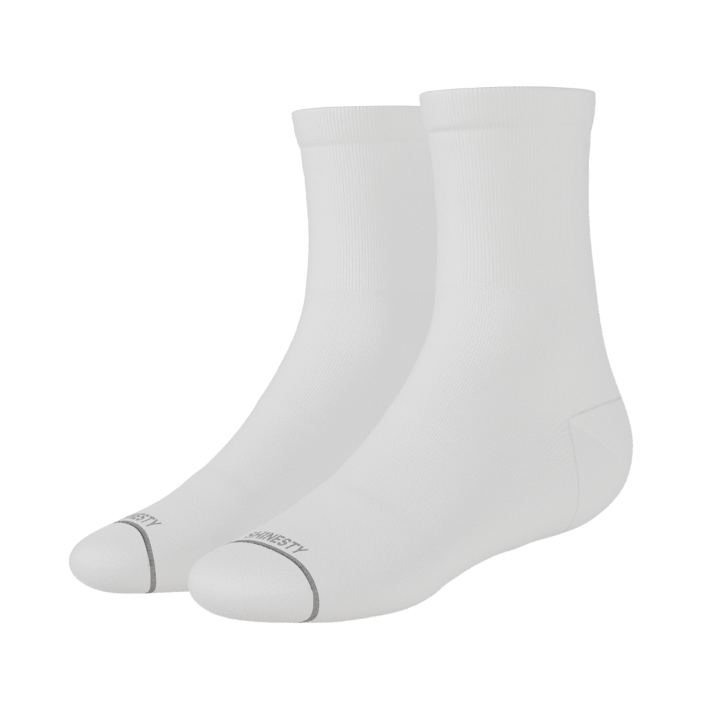 The Blizzard | Plain White Heel Hammock™ Quarter Crew Socks - Shinesty