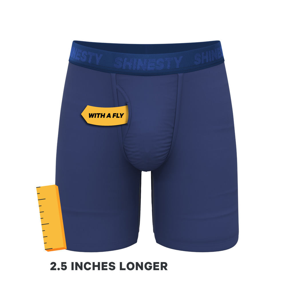 The Bloom Moon | Tonal Navy Ball Hammock® Boxer - Long Leg - Shinesty