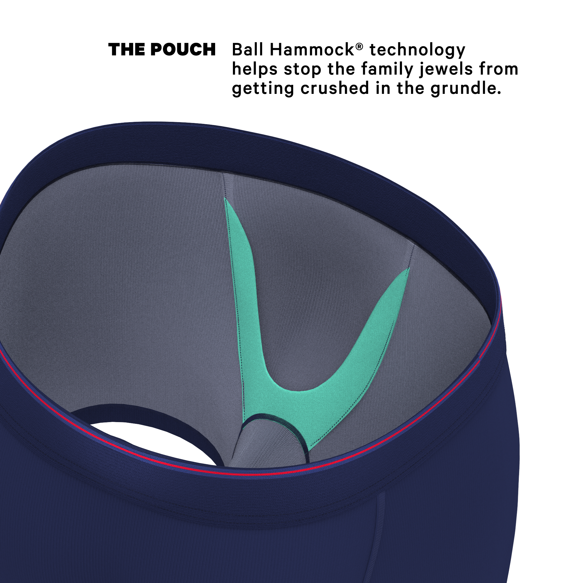 The Blueberry Pie | Red Tip Navy Ball Hammock® Pouch Underwear - Shinesty