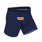 The Blueberry Pie | Red Tip Navy Ball Hammock® Pouch Underwear With Fly - Shinesty