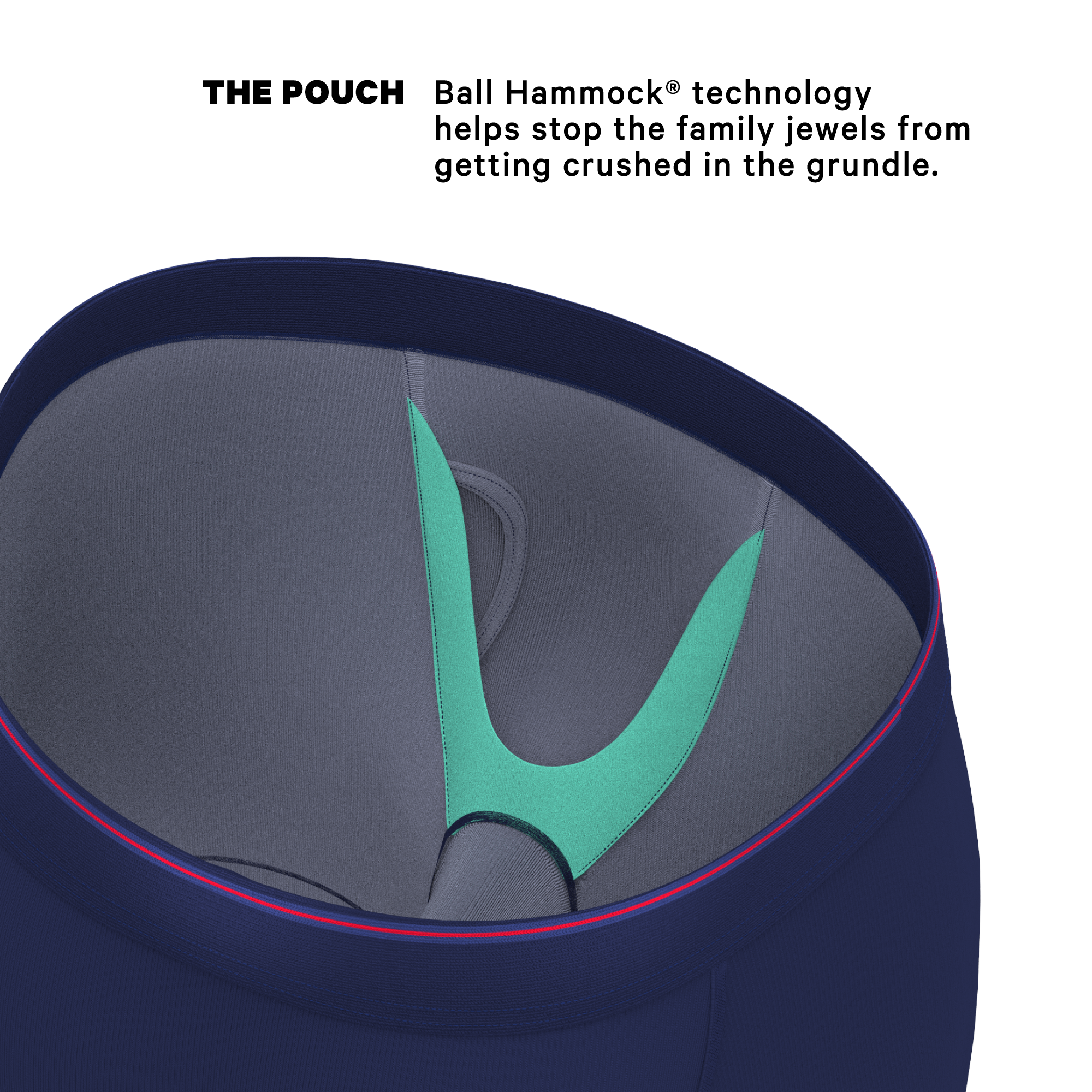 The Blueberry Pie | Red Tip Navy Ball Hammock® Boxer - Long Leg - Shinesty