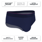 The Blueberry Pie | Red Tip Navy Ball Hammock® Pouch Underwear Briefs - Shinesty