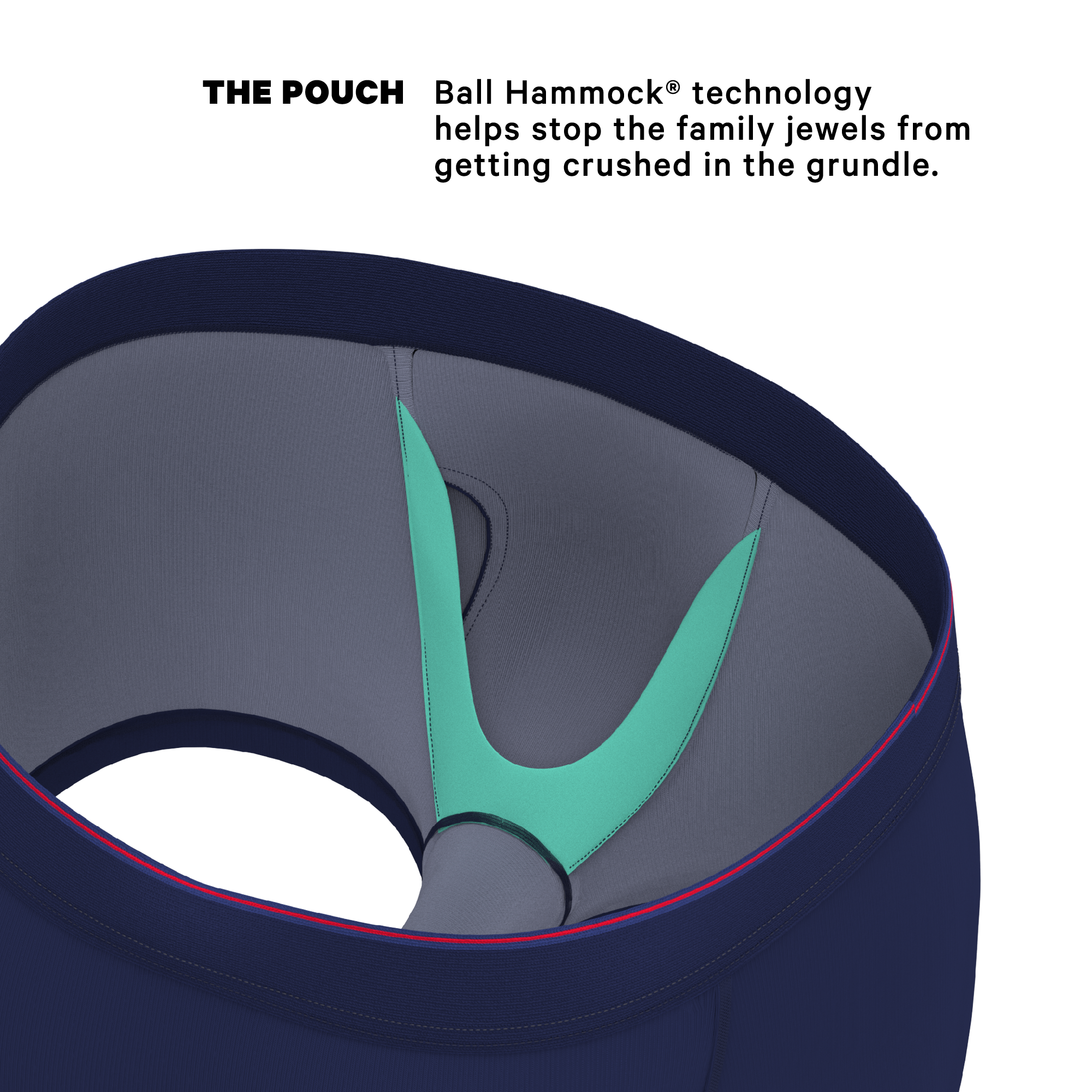 The Blueberry Pie | Red Tip Navy Ball Hammock® Pouch Trunks Underwear - Shinesty
