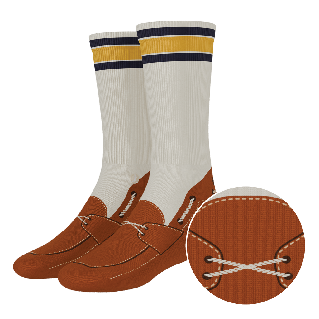 The Boat's Rockin' | Boat Shoe Heel Hammock™ Crew Socks - Shinesty