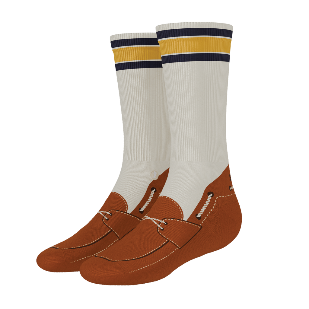 The Boat's Rockin' | Boat Shoe Heel Hammock™ Crew Socks - Shinesty