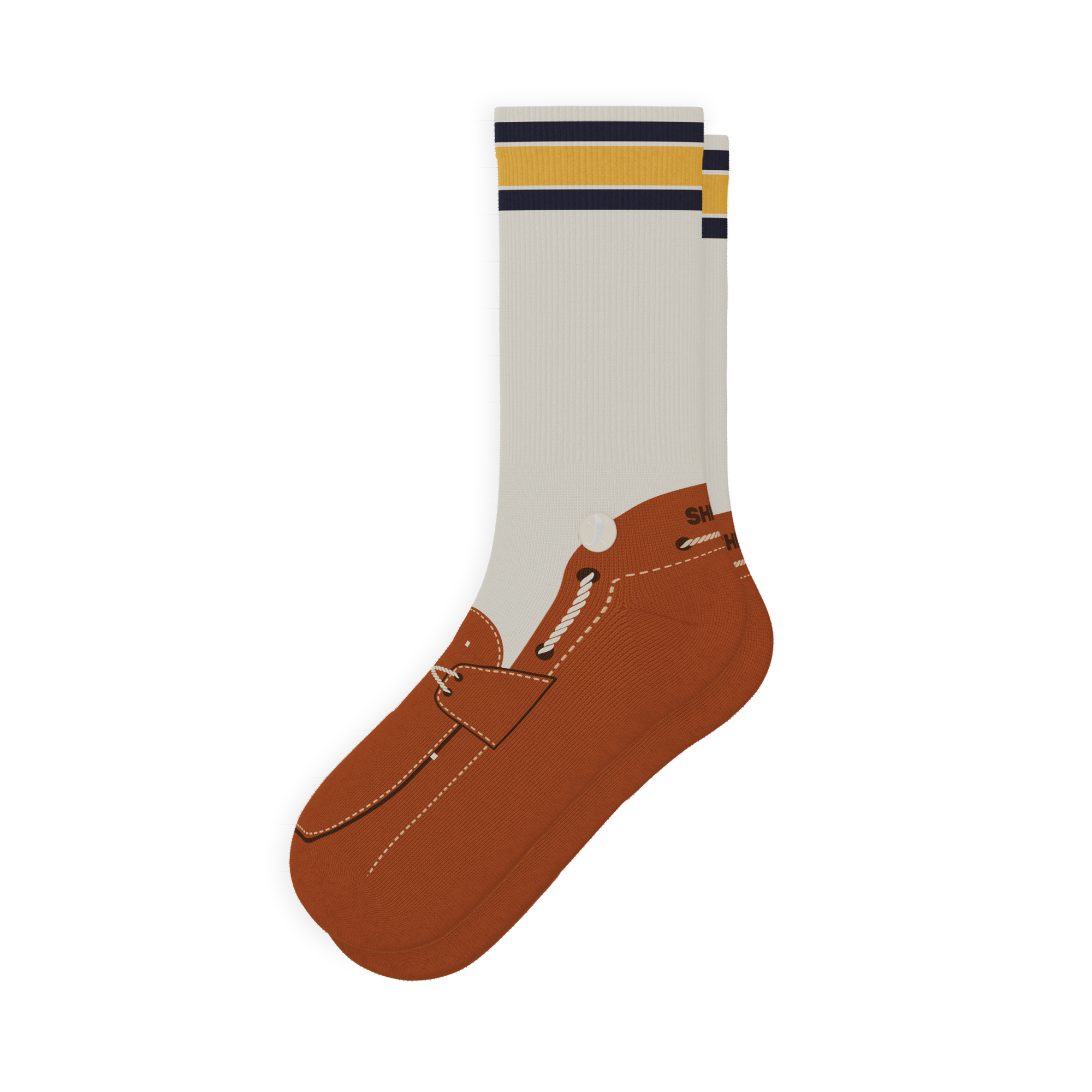 The Boat's Rockin' | Boat Shoe Heel Hammock™ Crew Socks - Shinesty