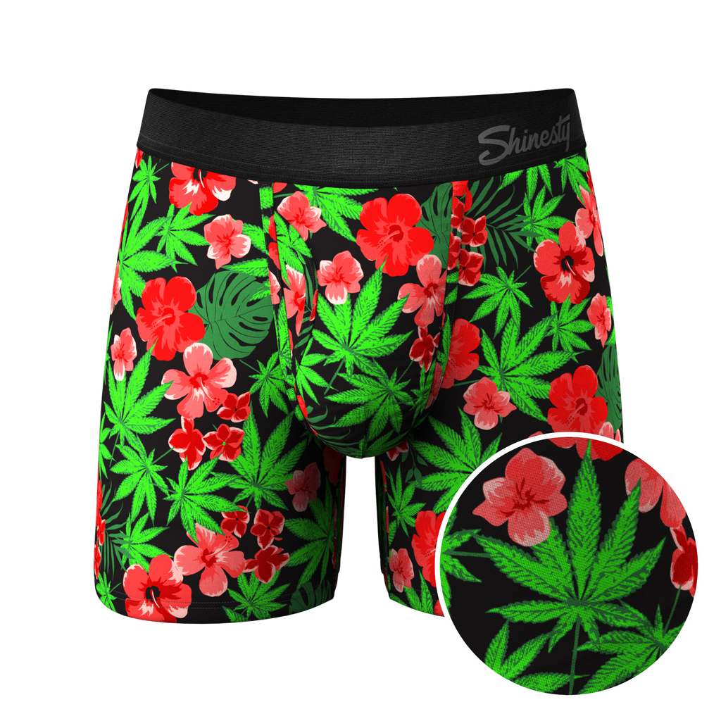 The Bongstera | Tropical Weed Ball Hammock® Pouch Underwear With Fly - Shinesty