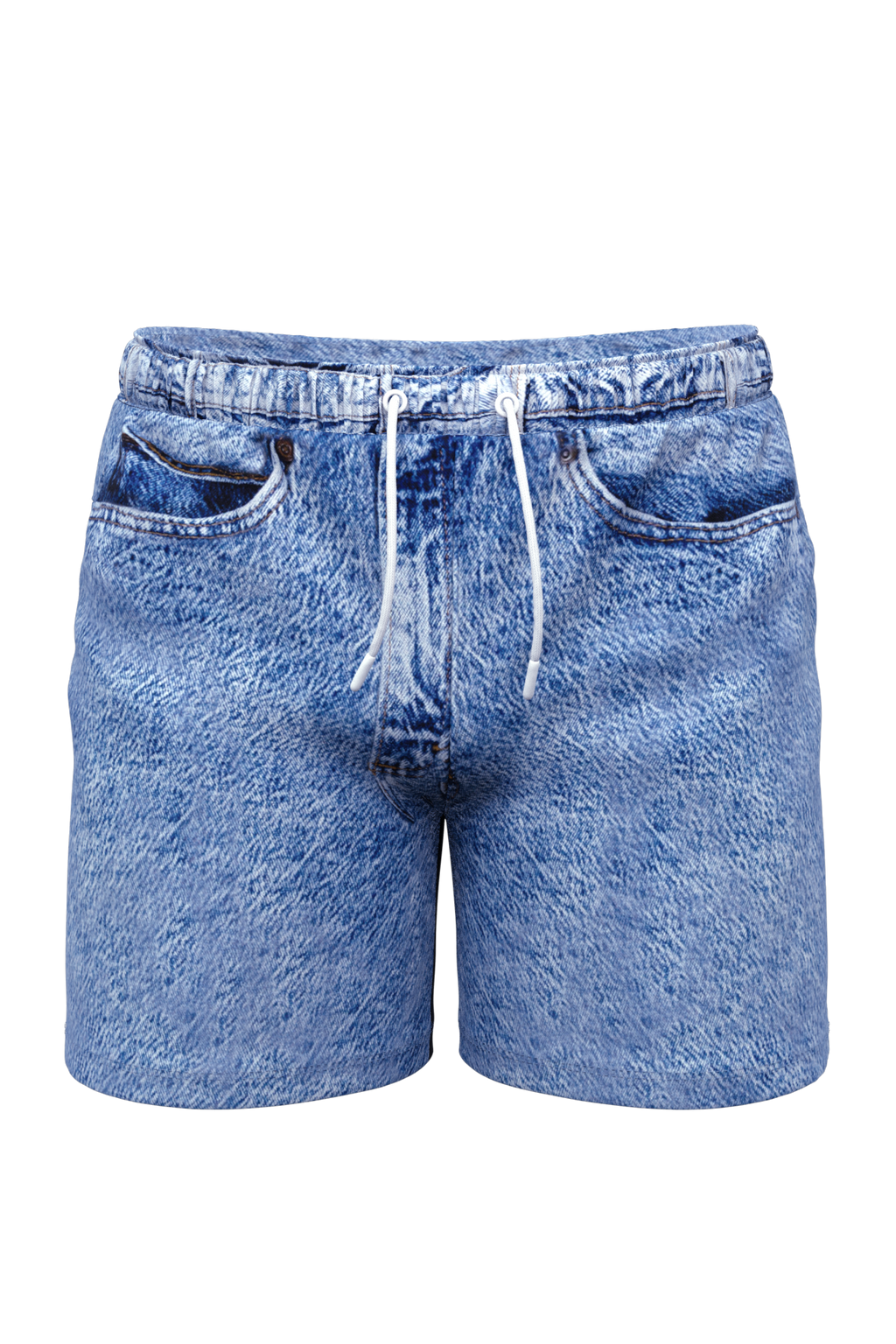 The Boogie Board Lord | Denim Tropical Ball Hammock® Pouch 8" Swim Trunks - Shinesty