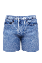 The Boogie Board Lord | Denim Tropical Ball Hammock® Pouch 8" Swim Trunks - Shinesty