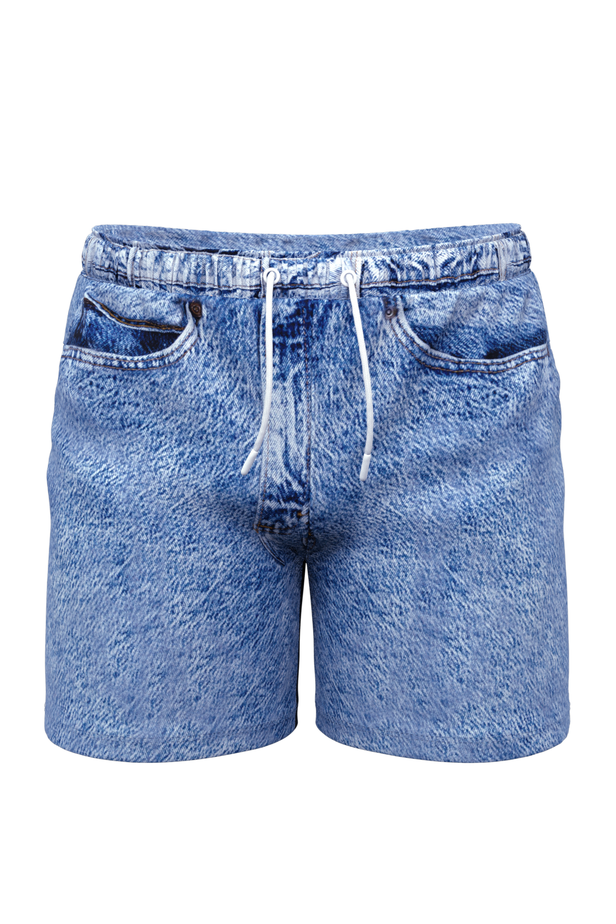 The Boogie Board Lord | Denim Tropical Ball Hammock® Pouch 8" Swim Trunks - Shinesty