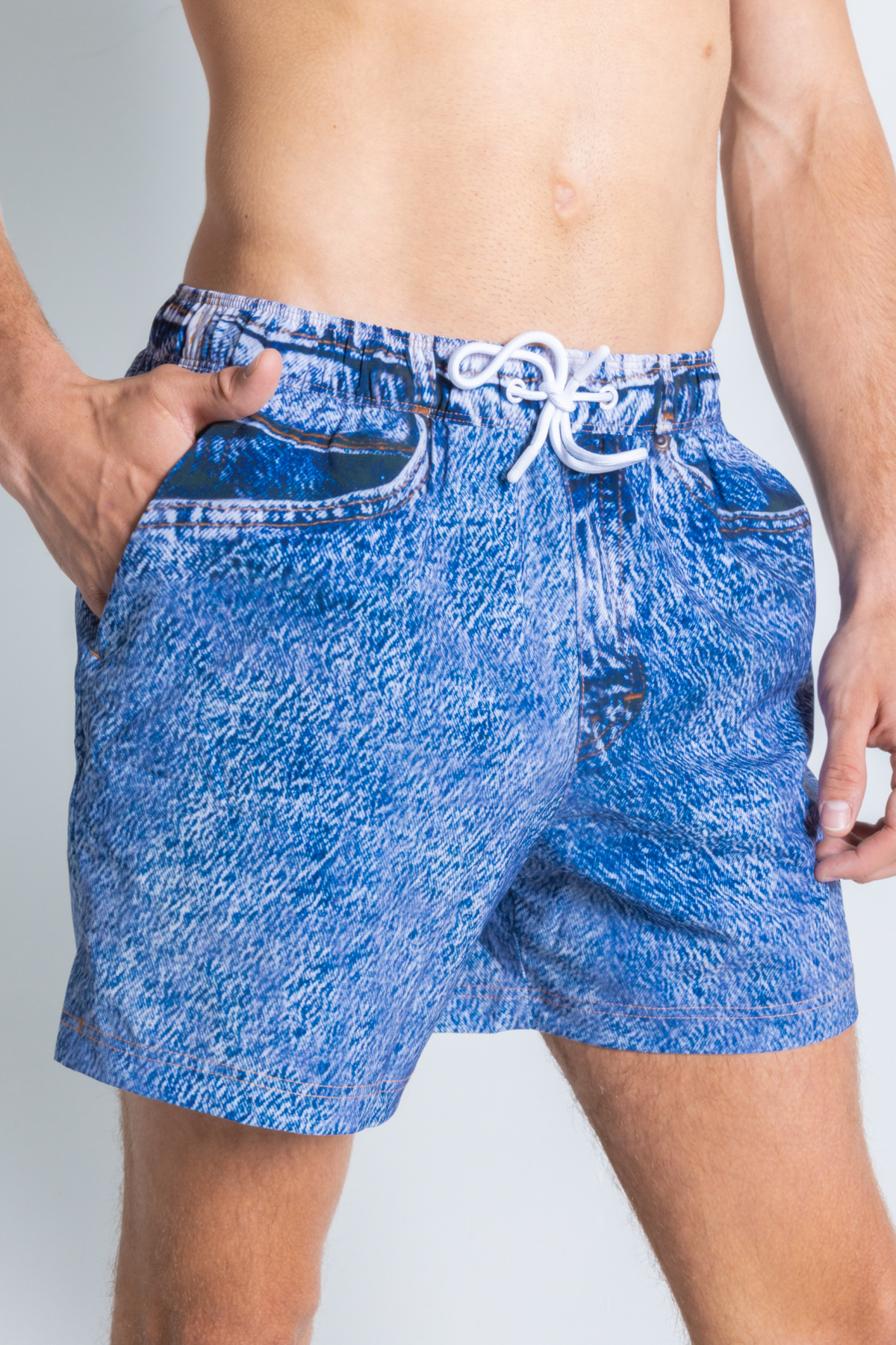 The Boogie Board Lord  | Denim Tropical Ball Hammock® Pouch 5" Swim Trunks - Shinesty