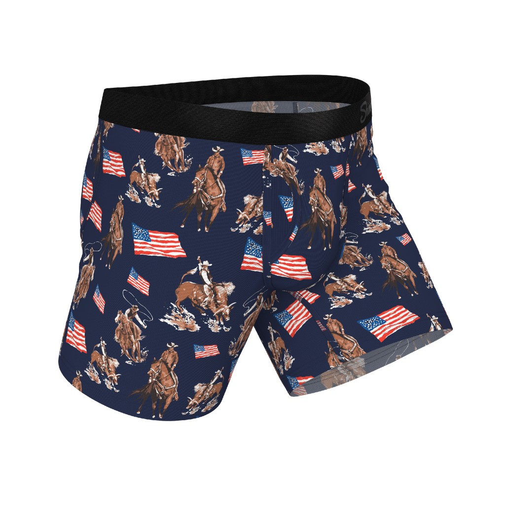 The Bootstraps & Chaps | Americana Cowboy Ball Hammock® Pouch Underwear With Fly - Shinesty