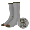 The Born To Fish | Fishing Motto Heel Hammock™ Crew Socks - Shinesty