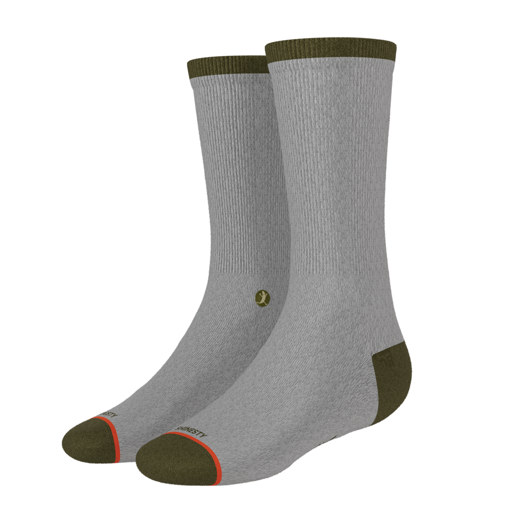 The Born To Fish | Fishing Motto Heel Hammock™ Crew Socks - Shinesty