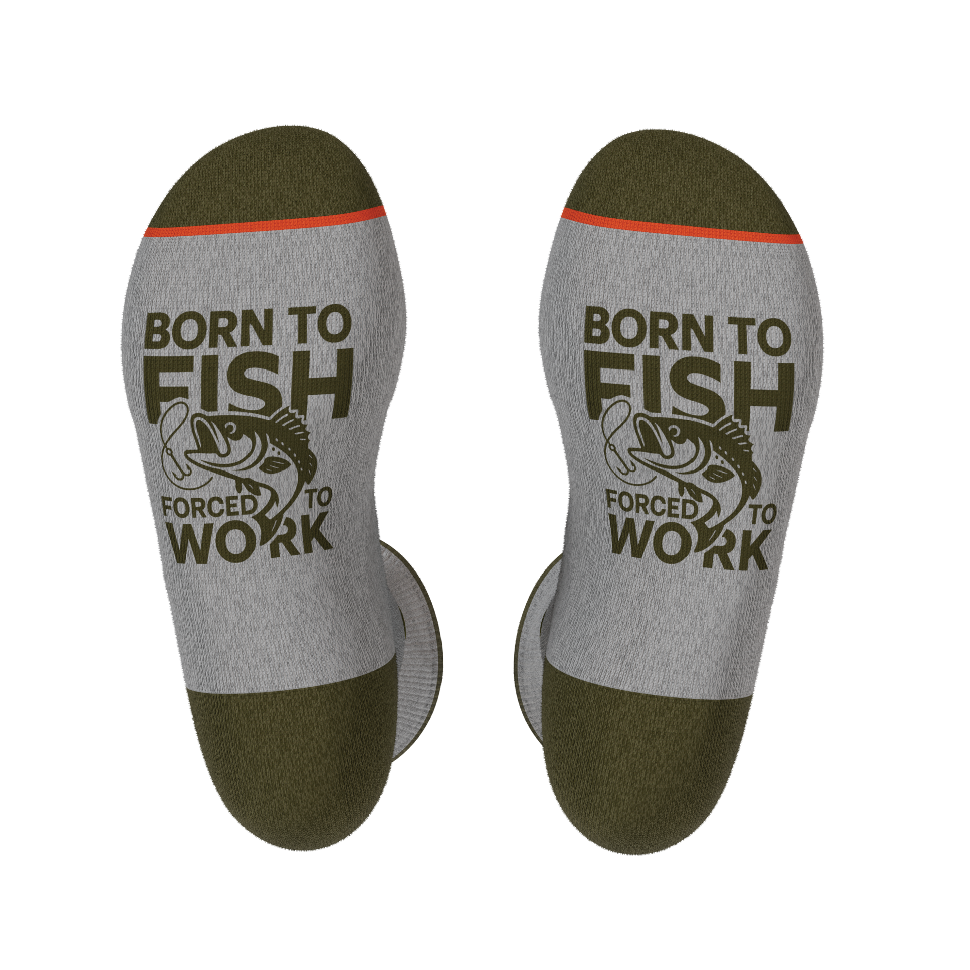 The Born To Fish | Fishing Motto Heel Hammock™ Crew Socks - Shinesty