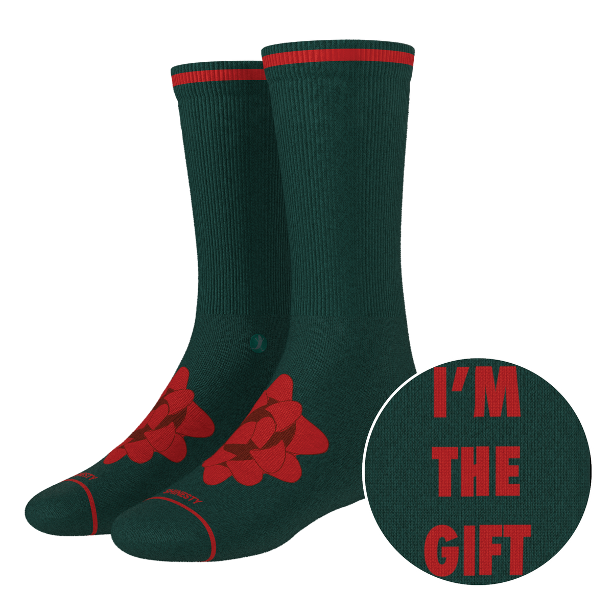 The Bow On Top | Ribbon Present Heel Hammock™ Crew Socks - Shinesty