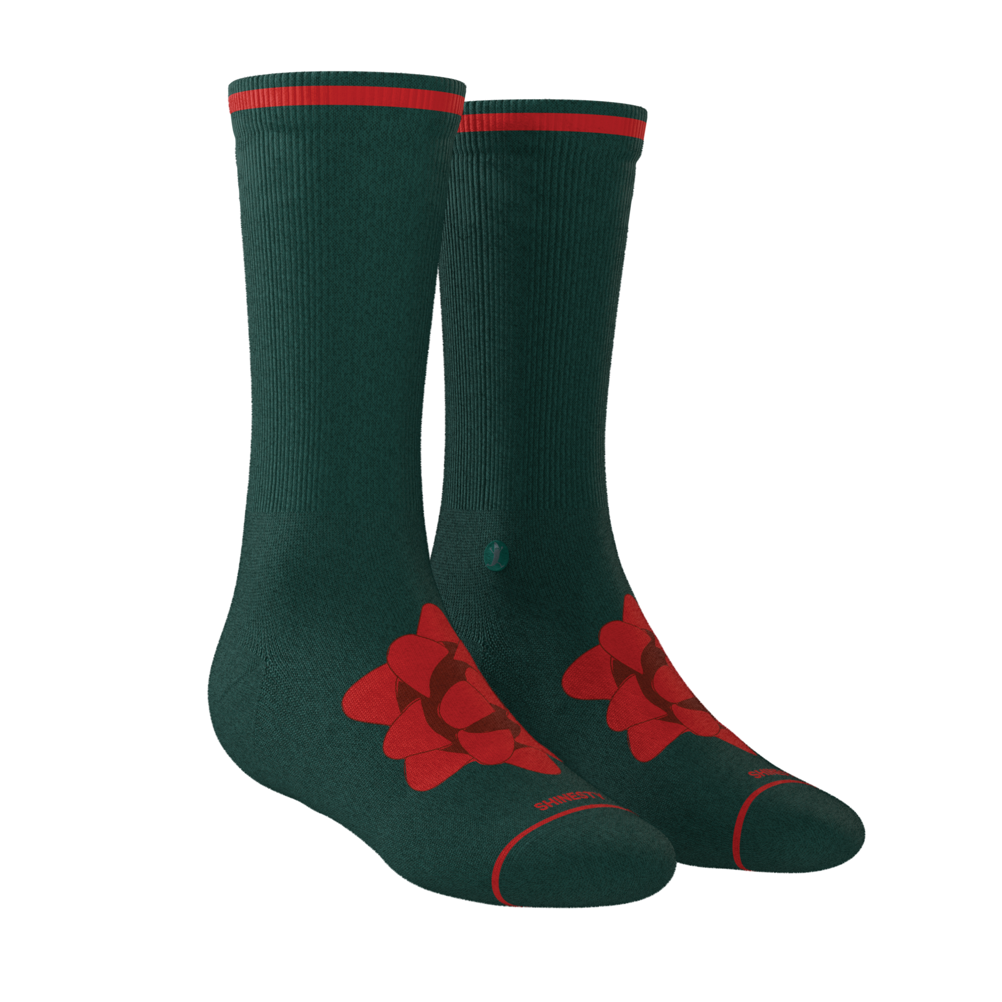 The Bow On Top | Ribbon Present Heel Hammock™ Crew Socks - Shinesty