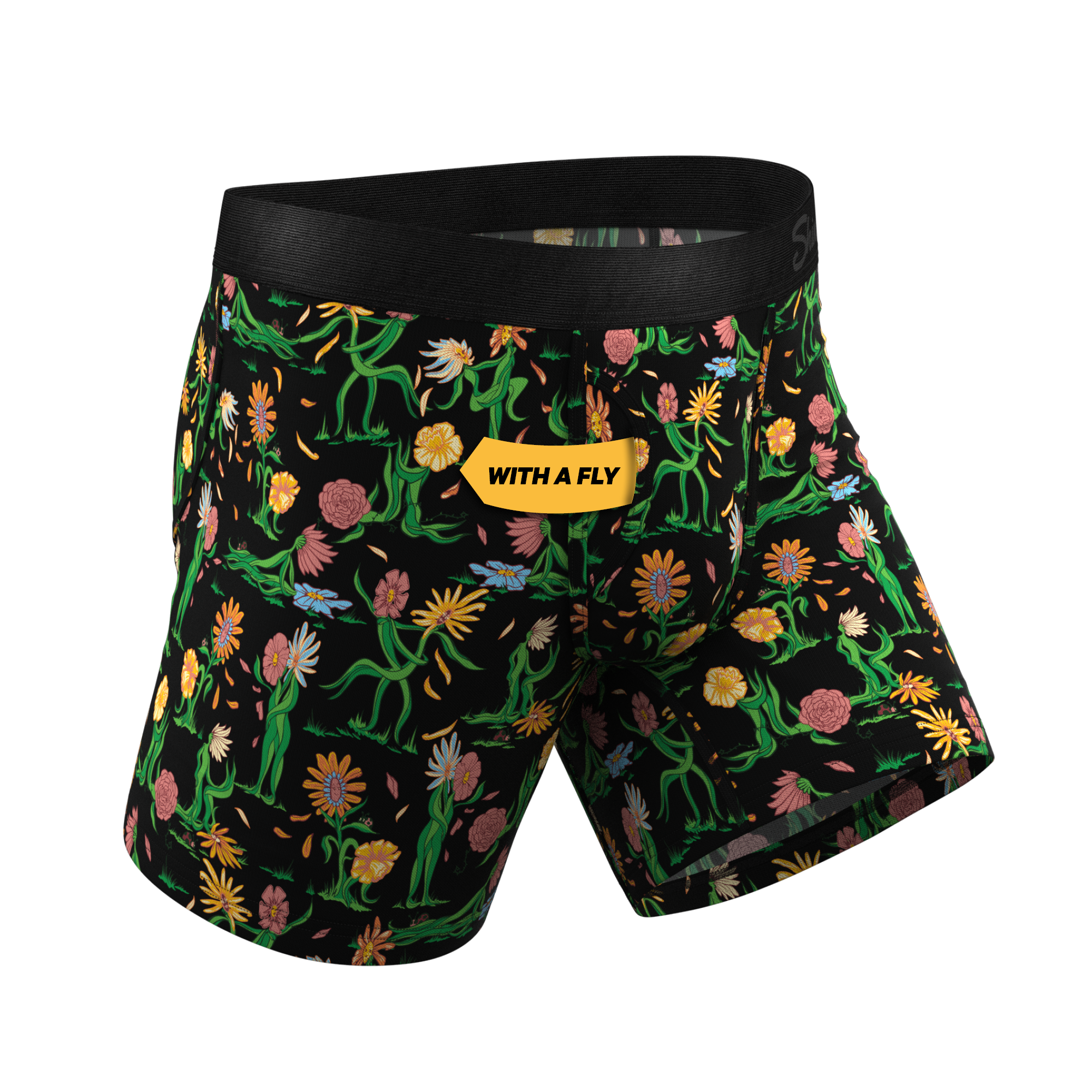 The Garden Of Breedin | Flower Print Ball Hammock® Pouch Underwear With Fly - Shinesty