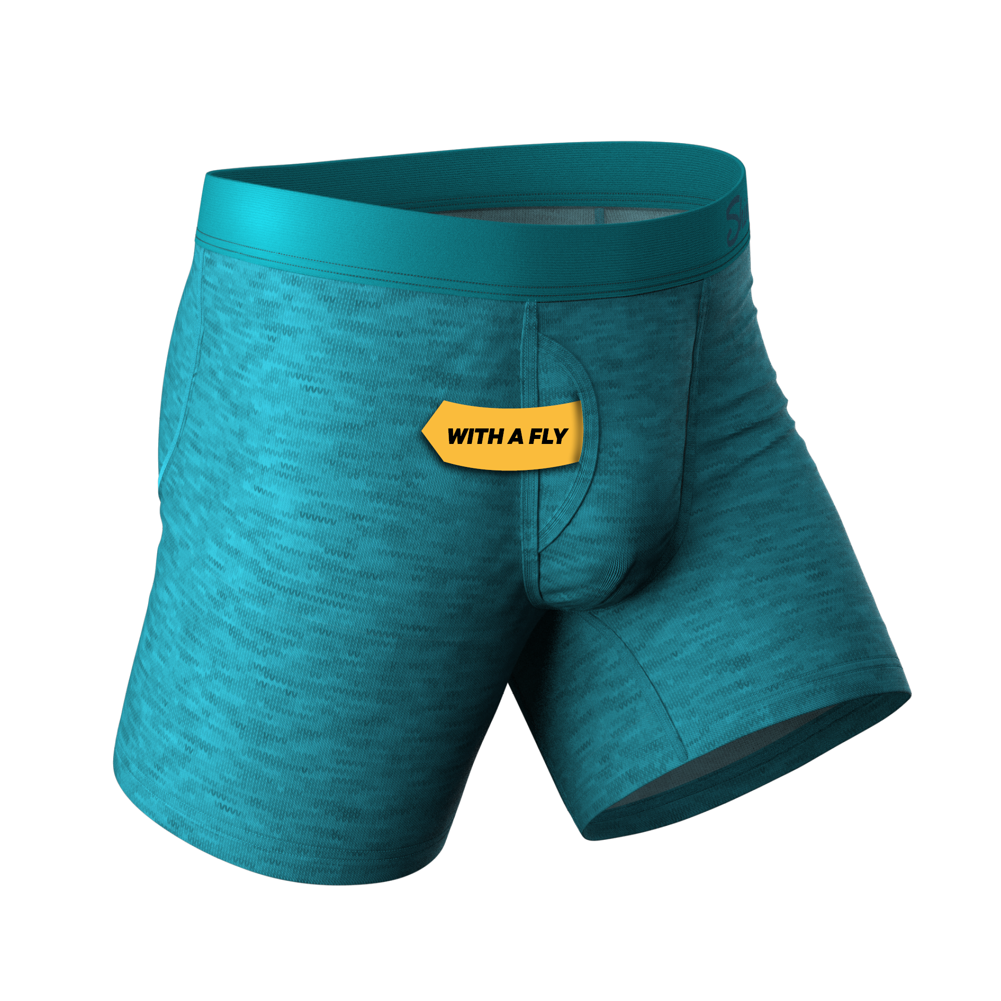 The Nerves of Teal | Teal Heather Ball Hammock® Pouch Underwear With Fly - Shinesty