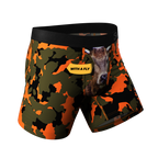 The Bambi Bunchers | Orange Camo Deer Ball Hammock® Pouch Underwear With Fly - Shinesty