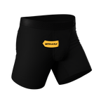 The Threat Level Midnight | Black Ball Hammock® Pouch Underwear With Fly - Shinesty