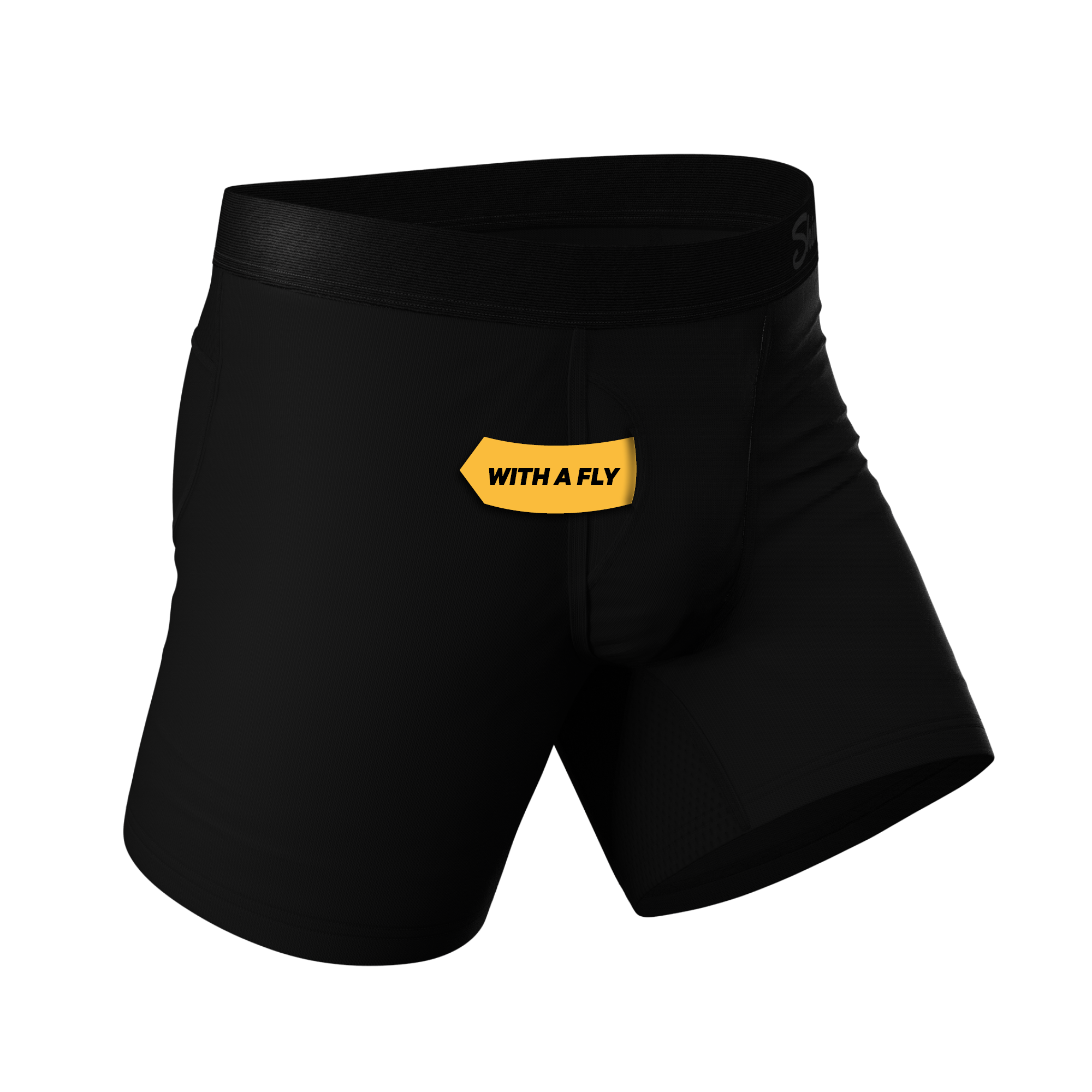 The Threat Level Midnight | Black Ball Hammock® Pouch Underwear With Fly - Shinesty