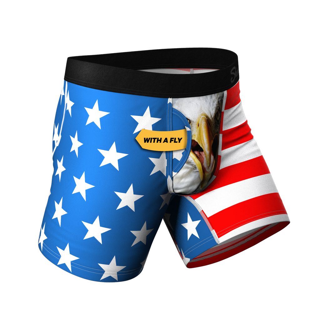 The Mascot | American Flag Ball Hammock® Pouch Underwear With Fly - Shinesty