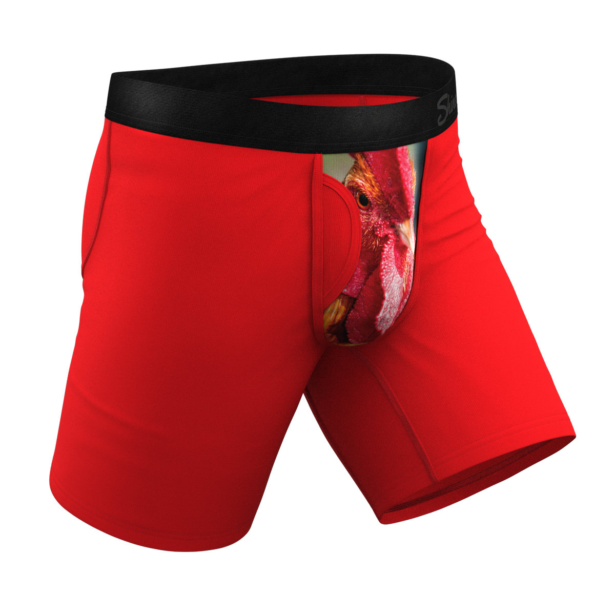 The Early Risers | Barnyard Rooster Ball Hammock® Boxer - Long Leg - Shinesty