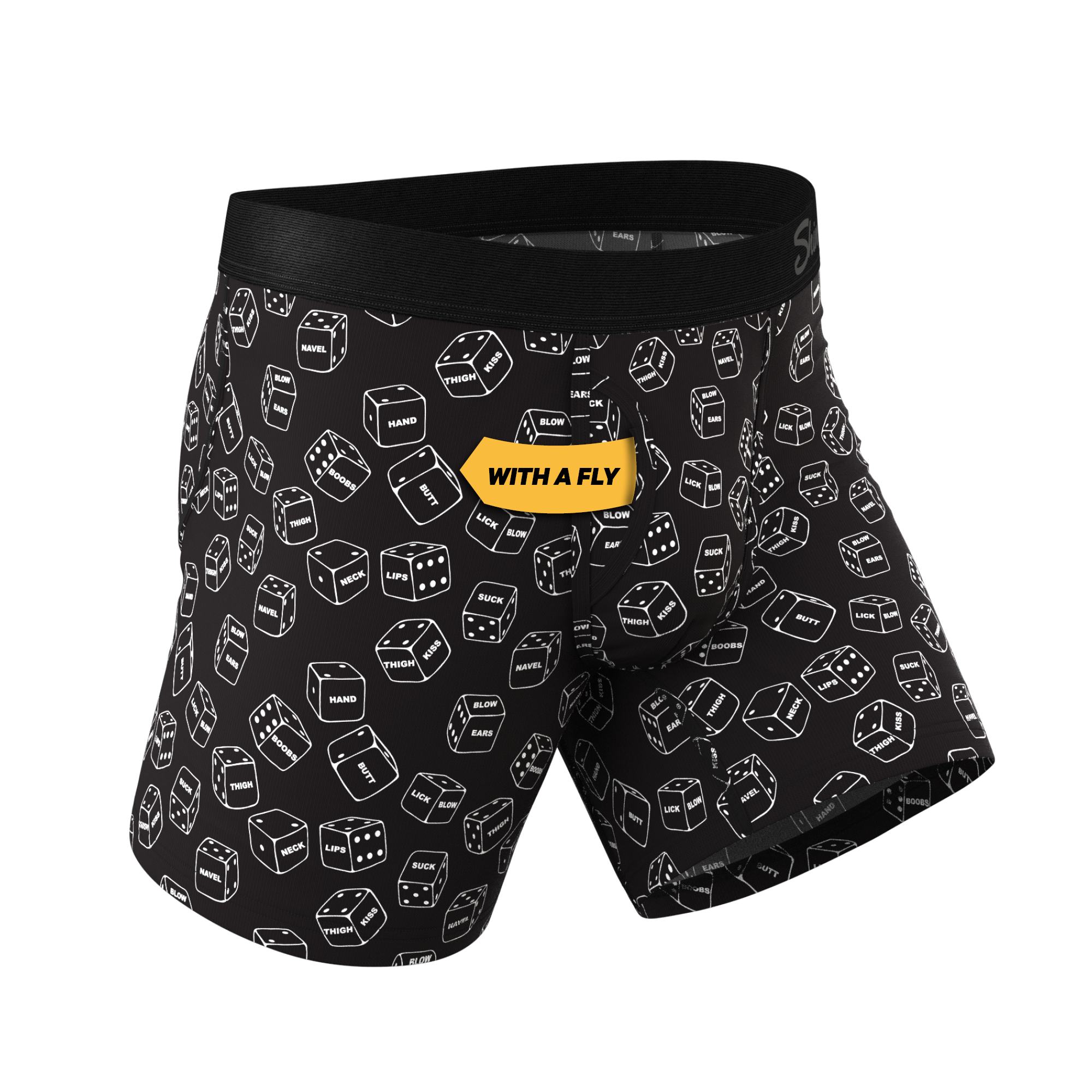 The Free For All | Glow In The Dark Dice Ball Hammock® Pouch Underwear With Fly - Shinesty