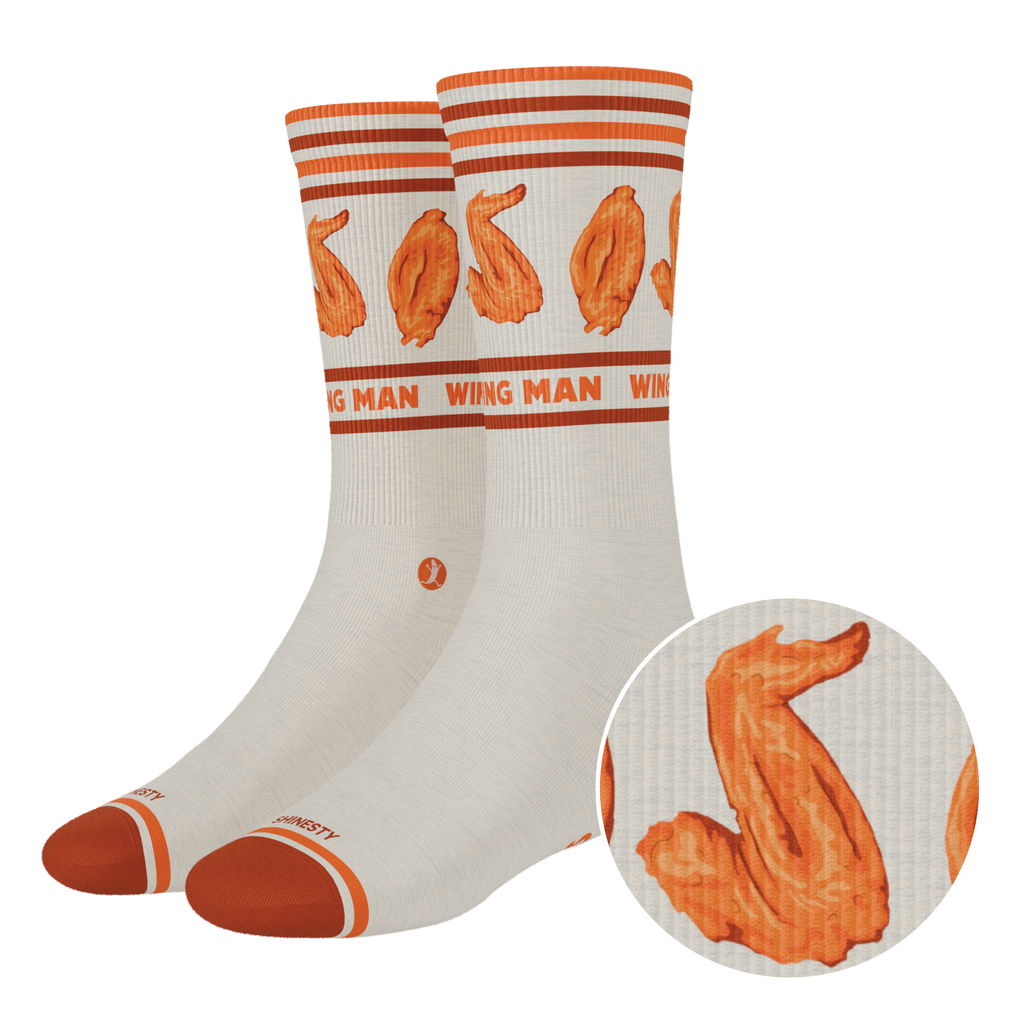 The Buffalo & Blue | Chicken Wings Heel Hammock™ Crew Socks - Shinesty