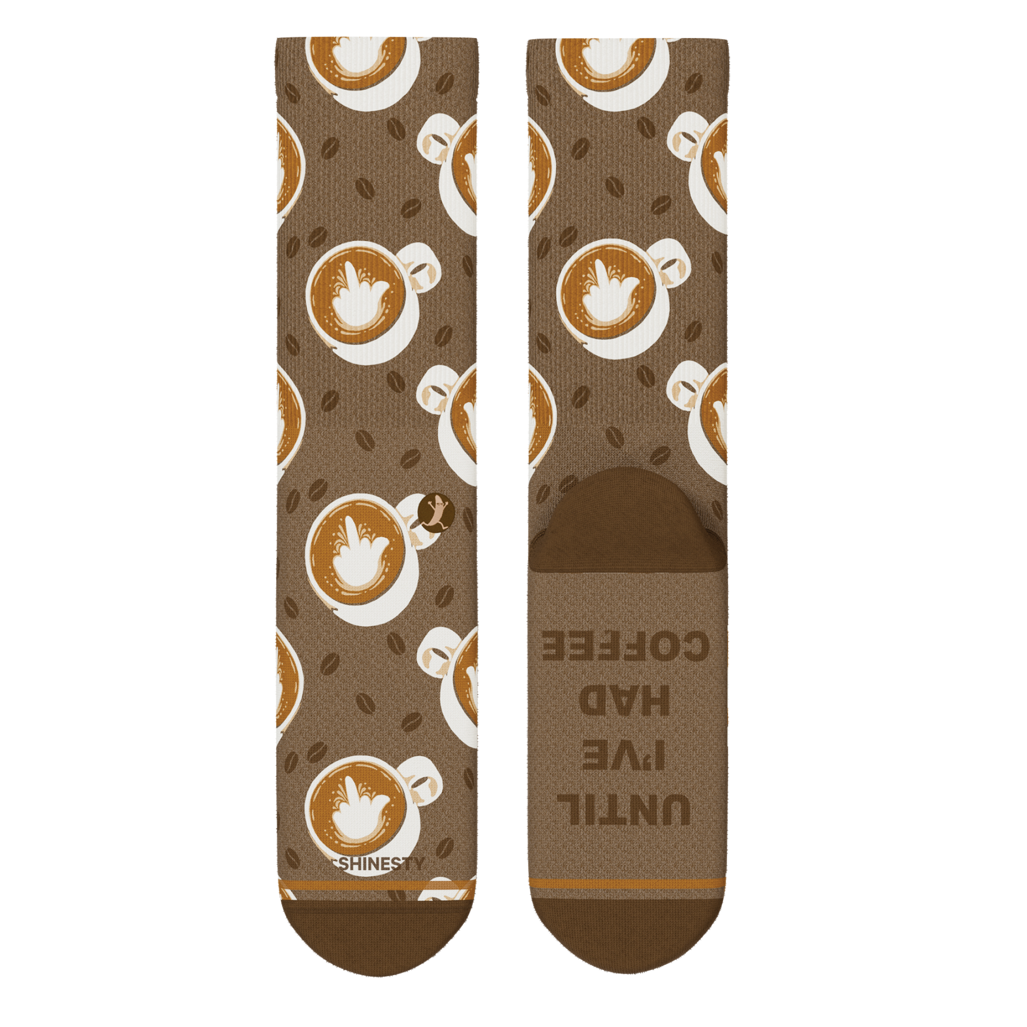 The Caf-fiend | Coffee Heel Hammock™ Crew Socks - Shinesty