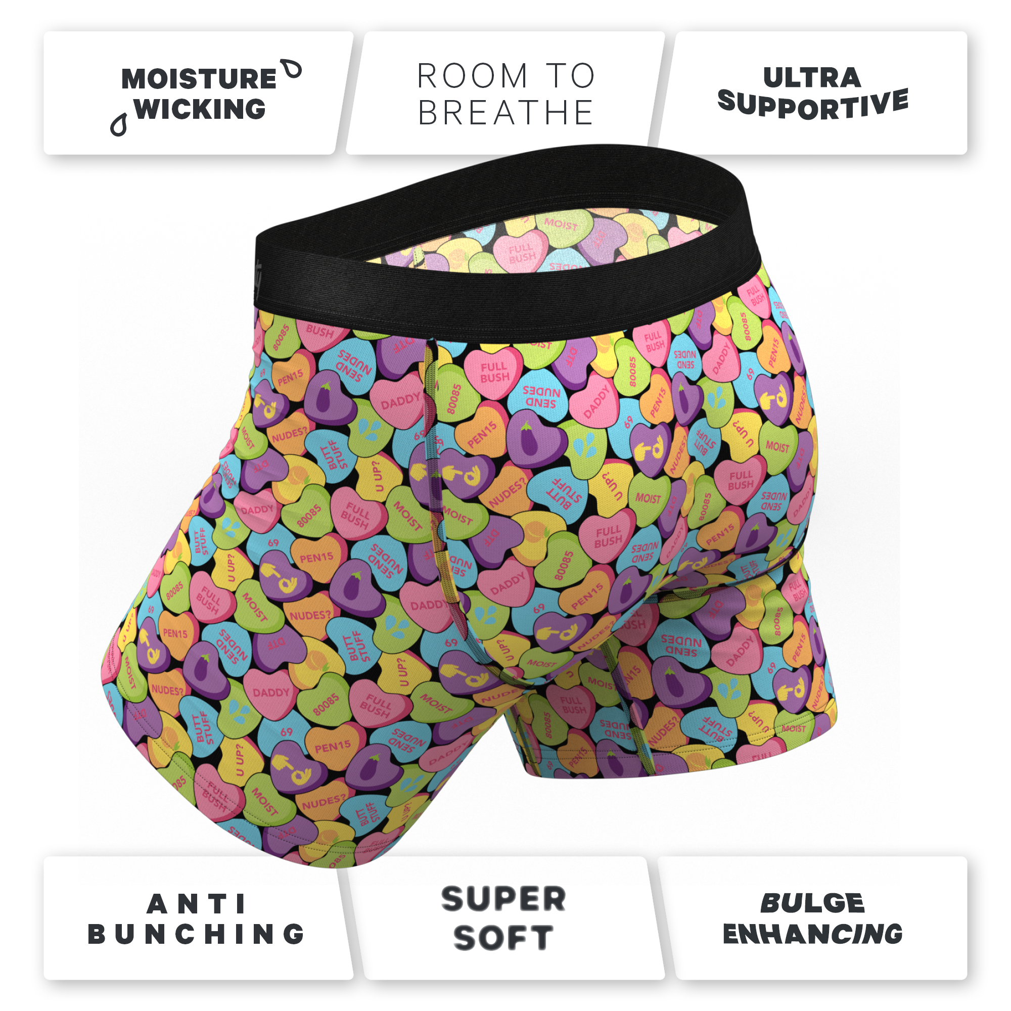 The Candy Crush | Candy Hearts Ball Hammock® Pouch Underwear - Shinesty