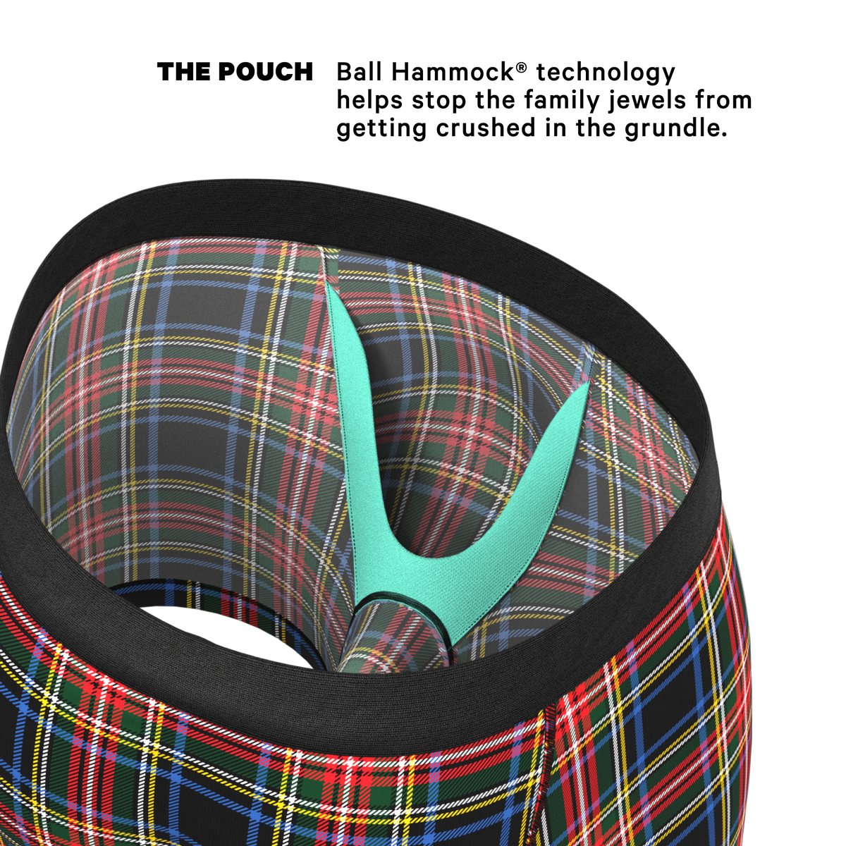 The Cappuccino | Holiday Tartan Plaid Ball Hammock® Pouch Underwear - Shinesty