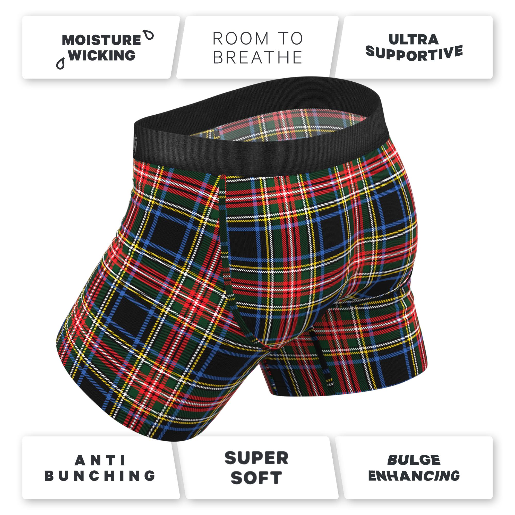 The Cappuccino | Holiday Tartan Plaid Ball Hammock® Pouch Underwear - Shinesty