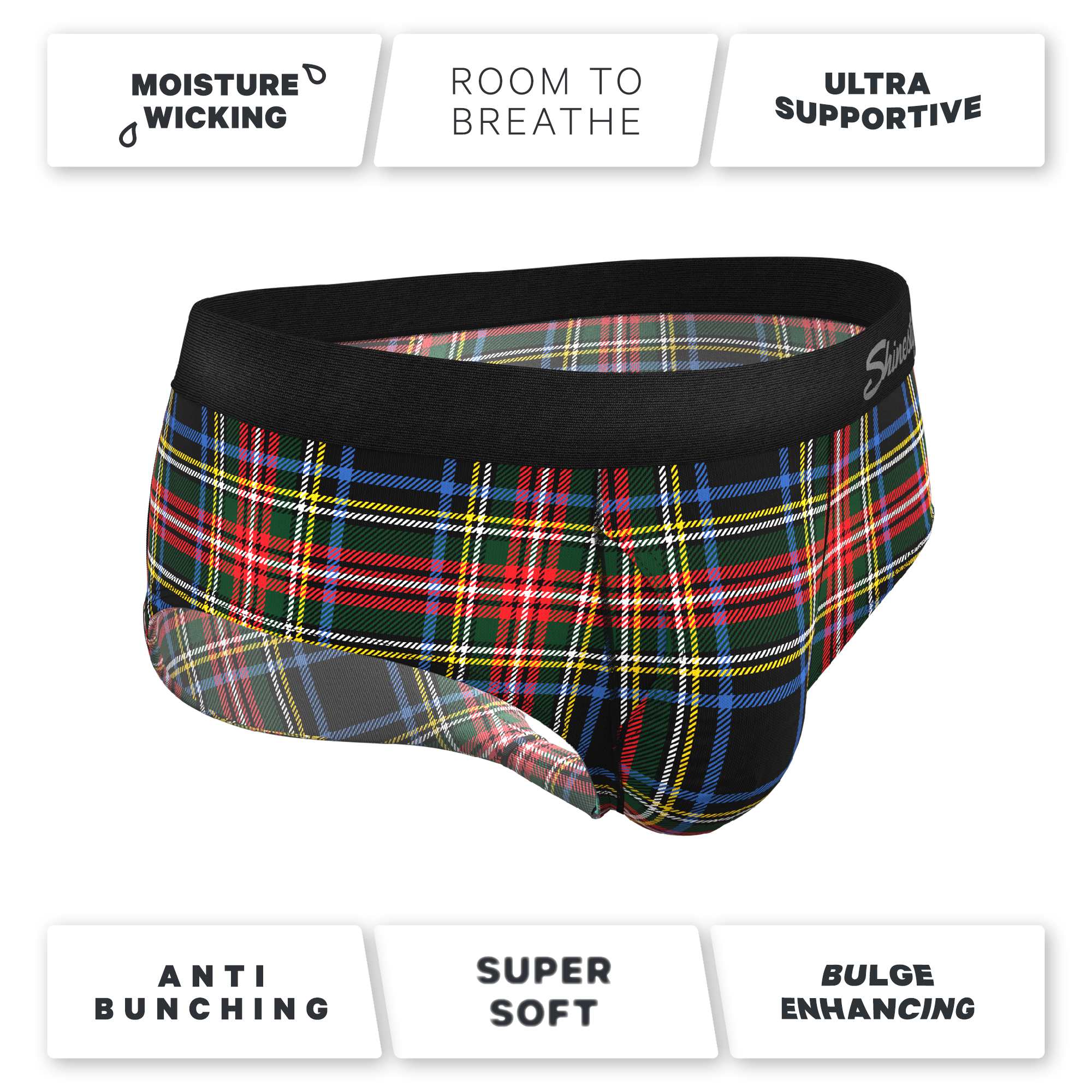 The Cappuccino | Holiday Tartan Plaid Ball Hammock® Pouch Underwear Briefs - Shinesty