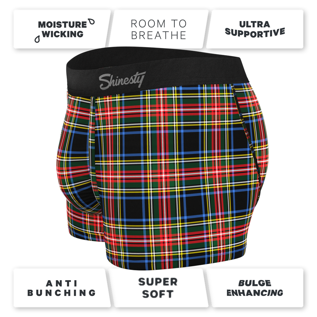 The Cappuccino | Holiday Tartan Plaid Ball Hammock® Pouch Trunks Underwear - Shinesty