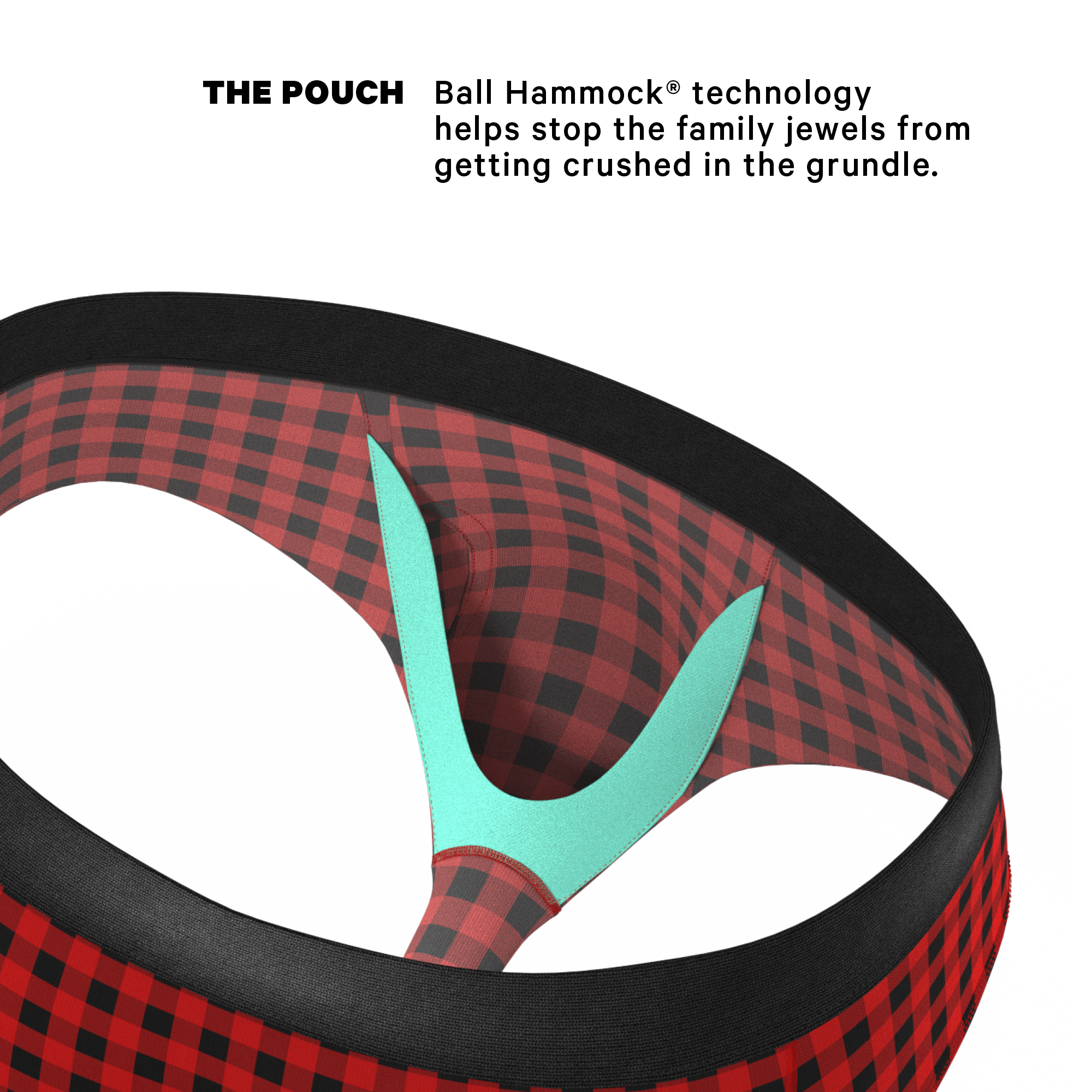 The Cardinal | Micro Buffalo Check Ball Hammock® Pouch Underwear Briefs - Shinesty