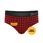 The Cardinal | Micro Buffalo Check Ball Hammock® Pouch Underwear Briefs - Shinesty