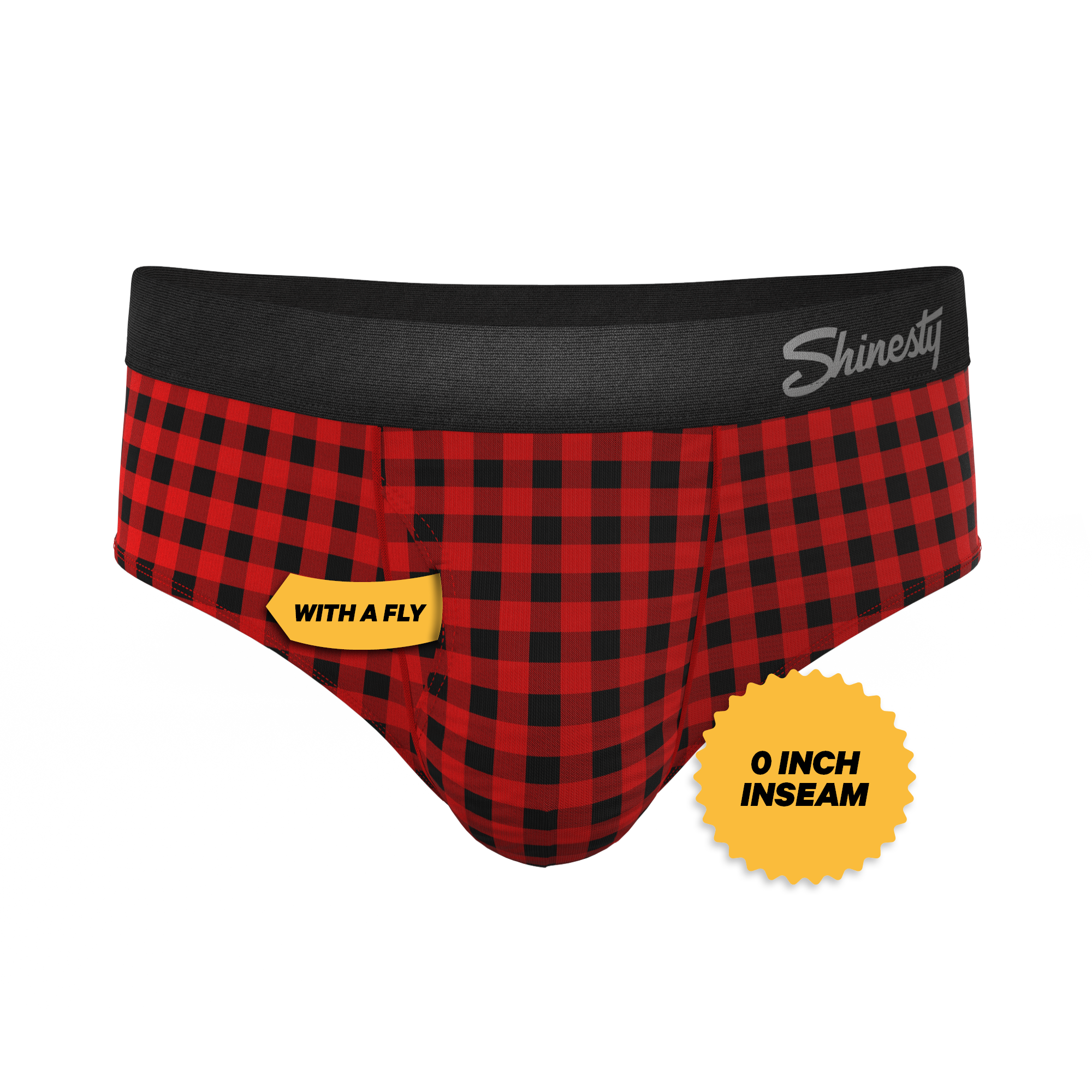 The Cardinal | Micro Buffalo Check Ball Hammock® Pouch Underwear Briefs - Shinesty