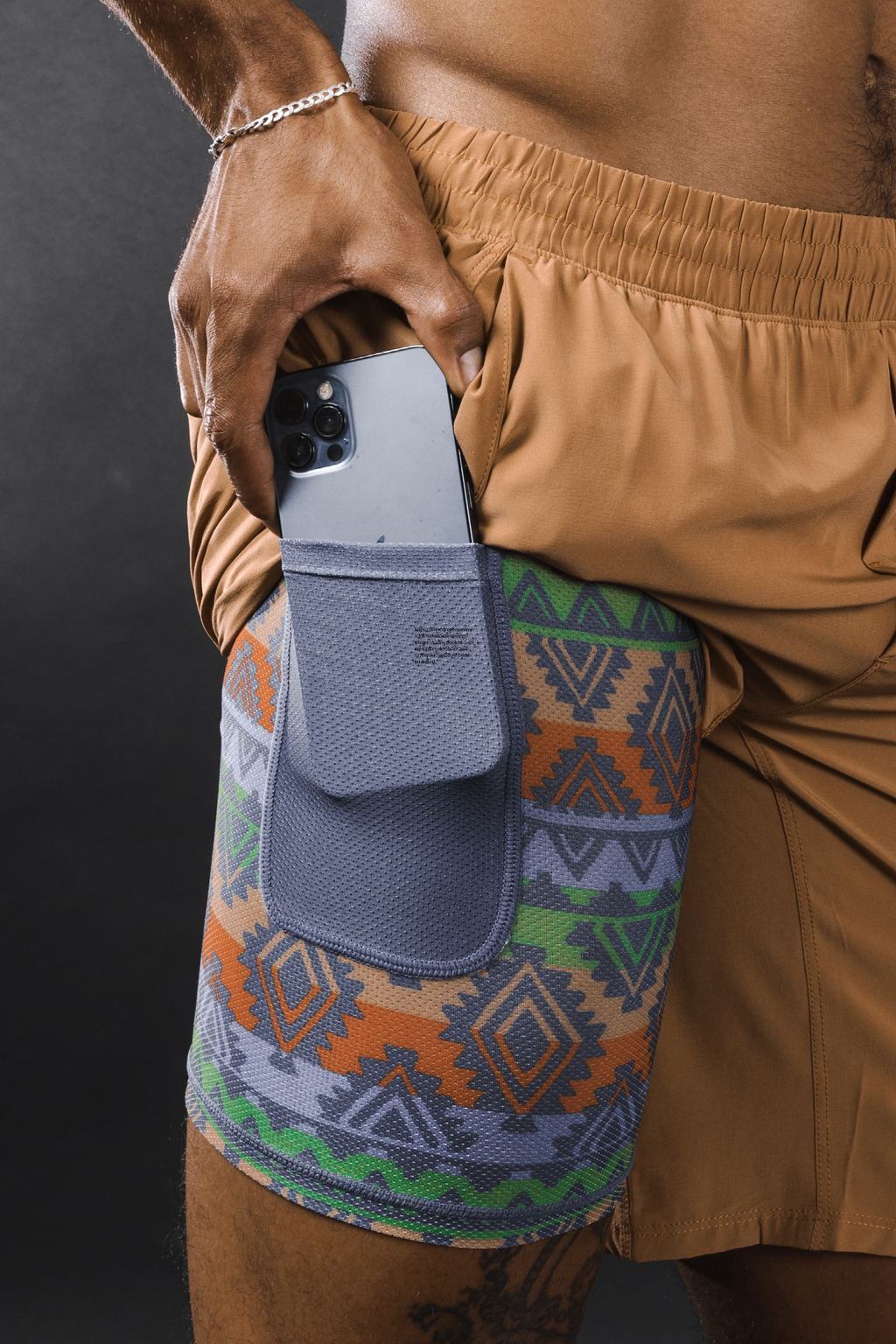 The Casual Thigh Day | Khaki Aztec Ball Hammock® 9 Inch Athletic Shorts - Shinesty