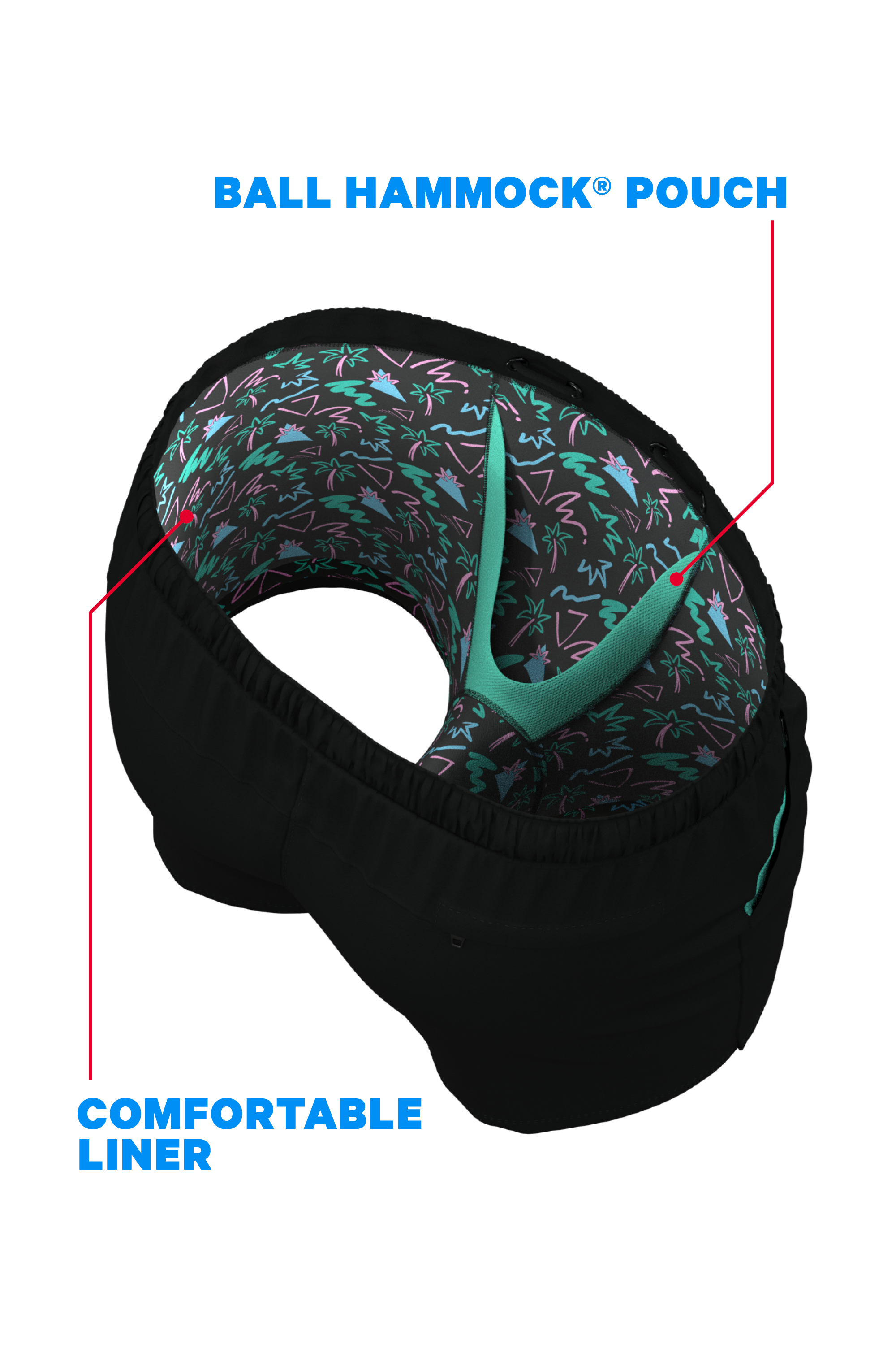 The Catamaran | Black Tropical Ball Hammock® Pouch 8" Swim Trunks - Shinesty