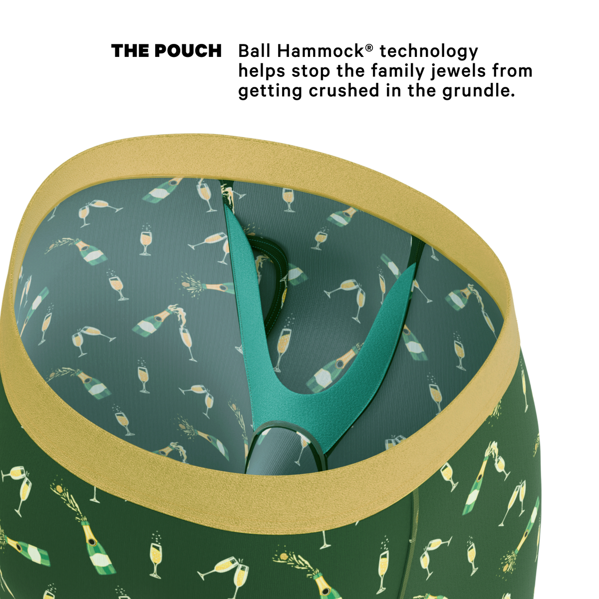 The Champagne Showers | New Years Ball Hammock® Boxer - Long Leg - Shinesty