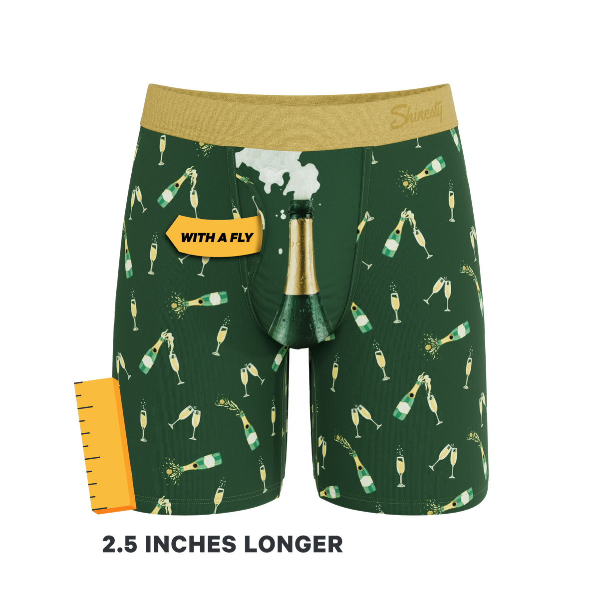 The Champagne Showers | New Years Ball Hammock® Boxer - Long Leg - Shinesty