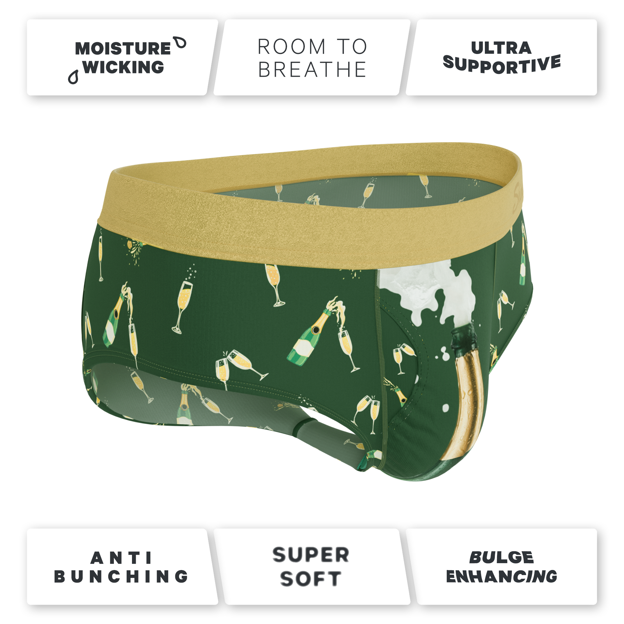 The Champagne Showers | New Years Ball Hammock® Pouch Underwear Briefs - Shinesty